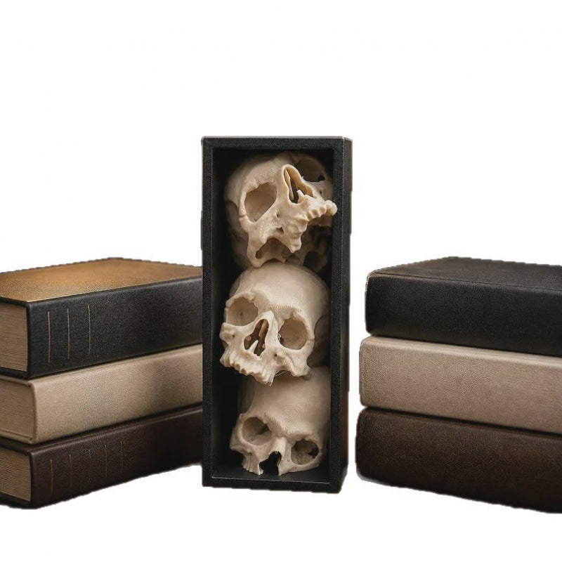 Stacked skull shelf accent detail shot