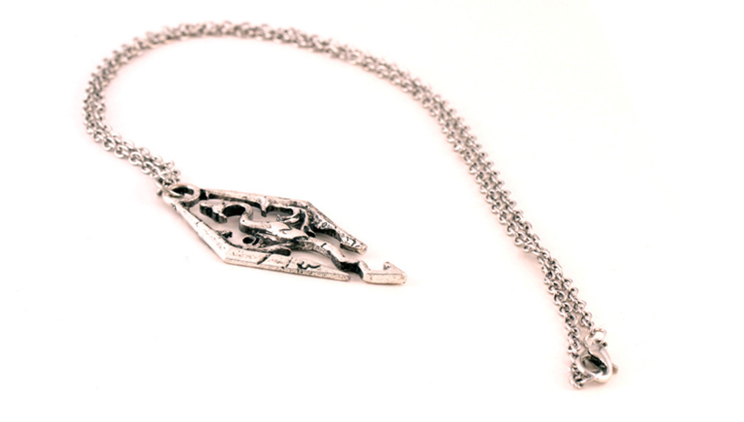 Winged dragon sigil pendant necklace, dark fantasy gothic jewelry