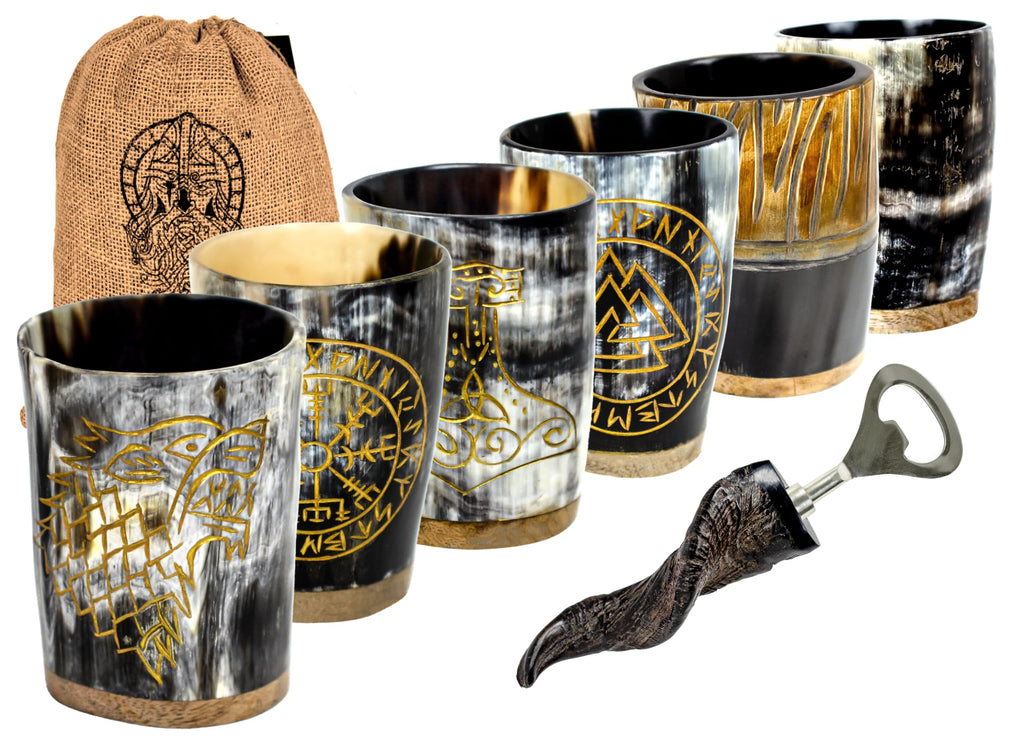 Ironclad Mead Hall Set — 6 Piece Viking Horn Collection