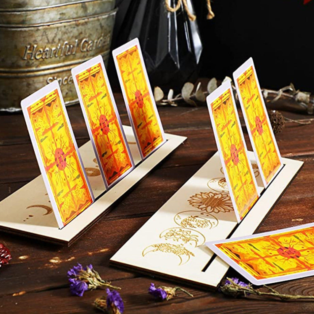 Tarot stand with oracle deck styling