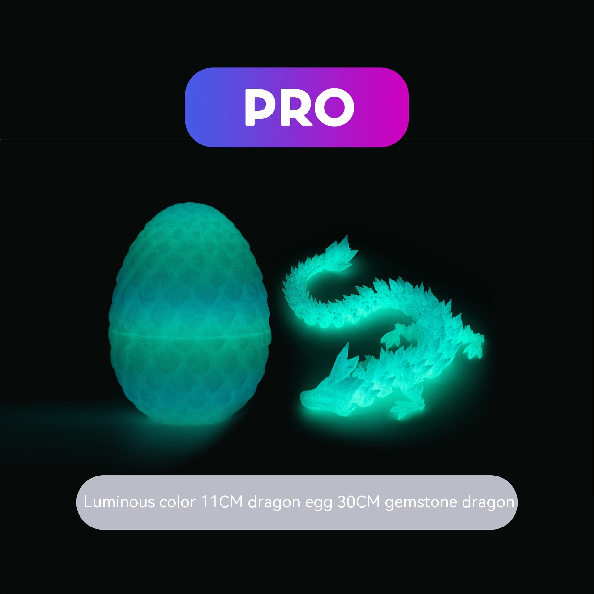 Nightshade Dragon Egg — Collectible Crystal Resin Dragon Egg (Glow-in-the-Dark Options)