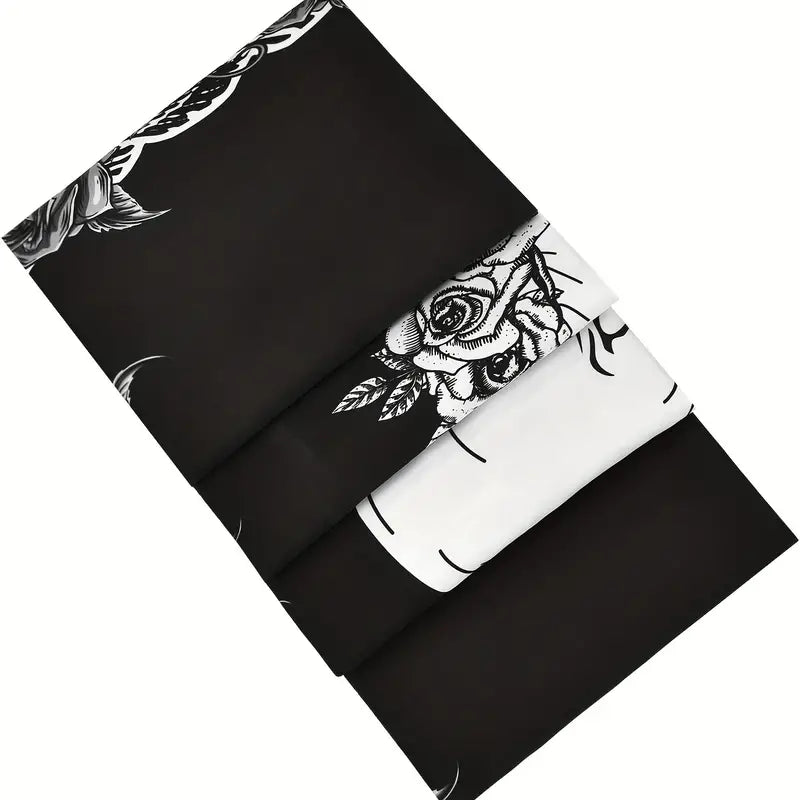 Mortwynn Skull Rose Tapestry — Gothic Peach Skin Wall Hanging